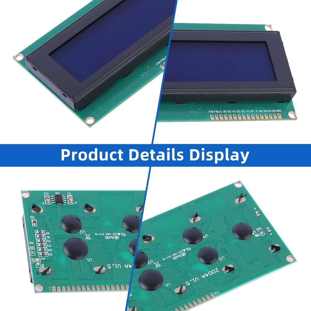European Blue Film White Letters 2004A 3.3V Character LCD Module 4*20 4X20 Support Customized Language ST7066U Spot Module