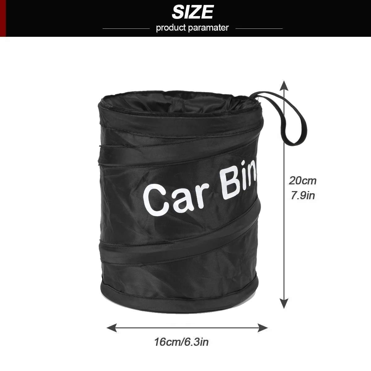 1Pc Black Car Trash Can Pack Bag Waterproof Car Trash Bag for Little Leak Proof Car SUV Truck Cooler Bag- Car Garbage Bag