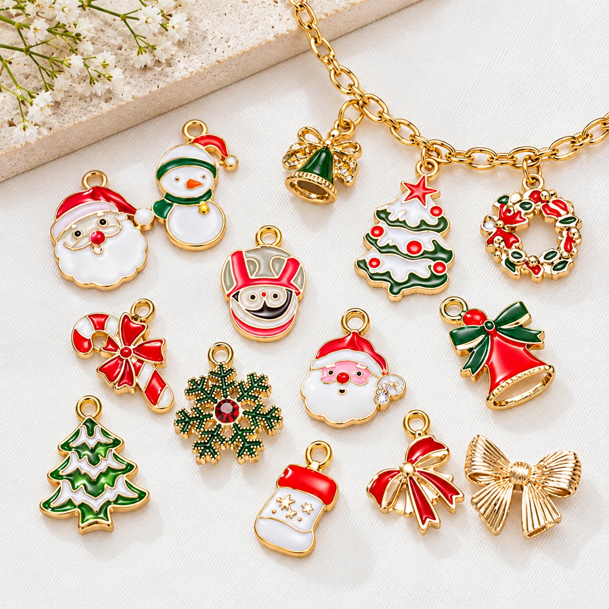 Enamel Christmas Charms for DIY Earrings