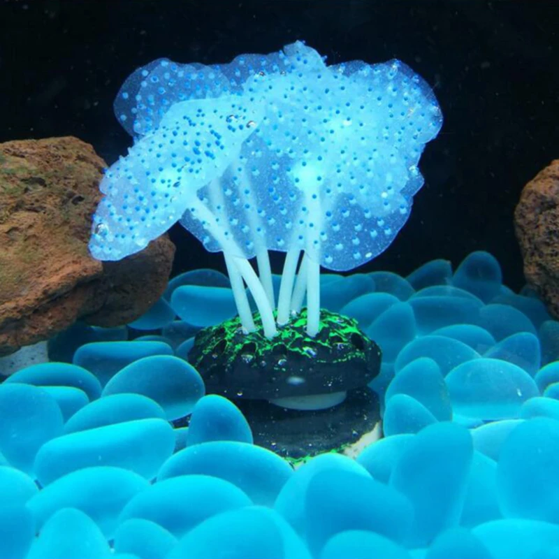 Environmentally Friendly Silicone Simulation Coral Fluorescent Aquarium Decoration Landscape Ornament Fish Tank