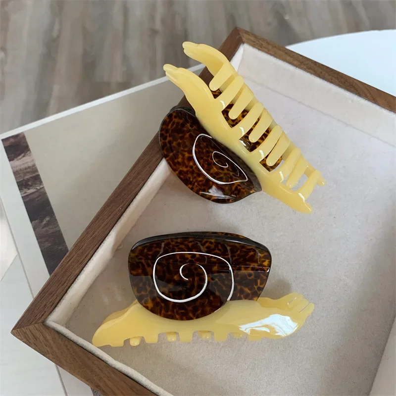 Creative Funny Acetate Sunflower Star Snail ผมคลิป Claw สําหรับผู้หญิงยุคกลาง Sun หญิง Shark Hairpin