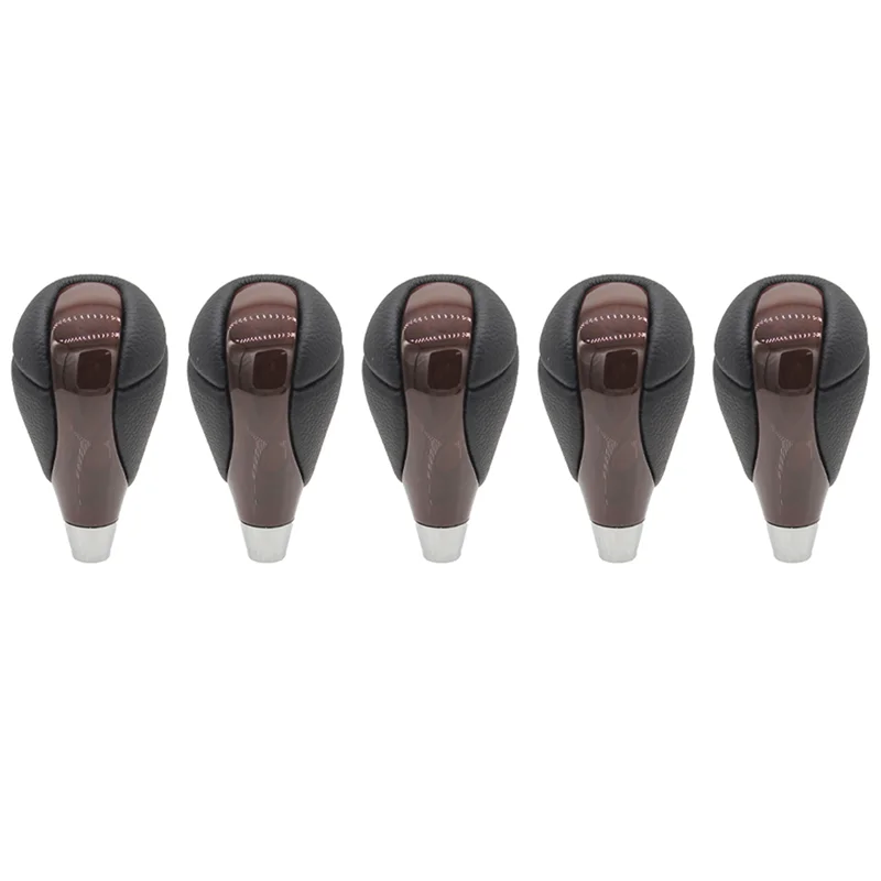 

5X Car Automatic Gear Shift Stick Knob Shifter Head For Lexus ES300 IS250 LS400 Toyota Estima Matrix Hilux Brown Wood