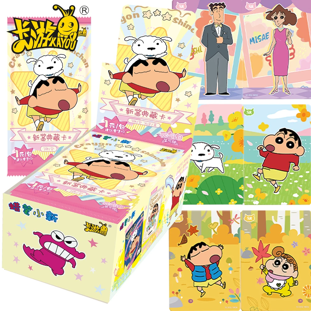 

New KAYOU Original Crayon Shin-chan Cards Nohara Misae Hiroshi Anime Funny Characters Collection Cards Birthday Gifts for Kids