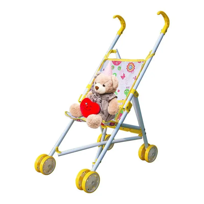 Simulation Baby Stroller Toy Infant Carriage Children Pretend Play Furniture Toy Stroller Pram Pushchair Children Doll Accessori