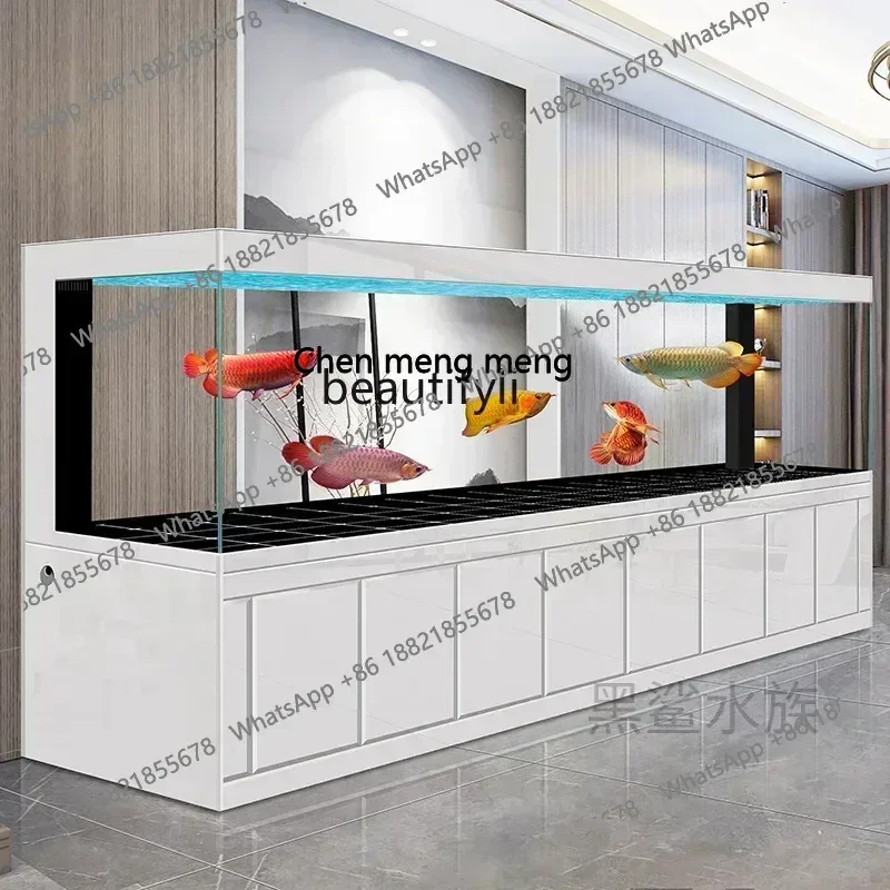 smt7486 new Super White Glass Golden Dragon Fish Tank New Living Room Home Medium and Large Floor Bottom Filter Fish Tank ss 748