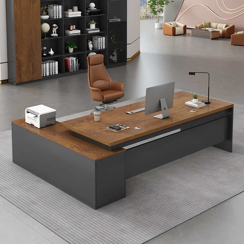 

Lshaped Organizers Office Desk Shelves Space Saving Reception Design Large Office Desk Nordic Meuble Bureau Unique Furniture