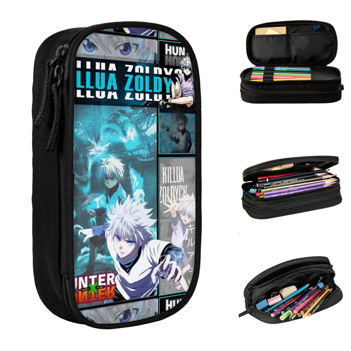 

Милые пеналы HXH в стиле аниме Killua Zoldyck, Пеналы, ручка для девочек и мальчиков, большие сумки для хранения, школьные принадлежности, ранцы