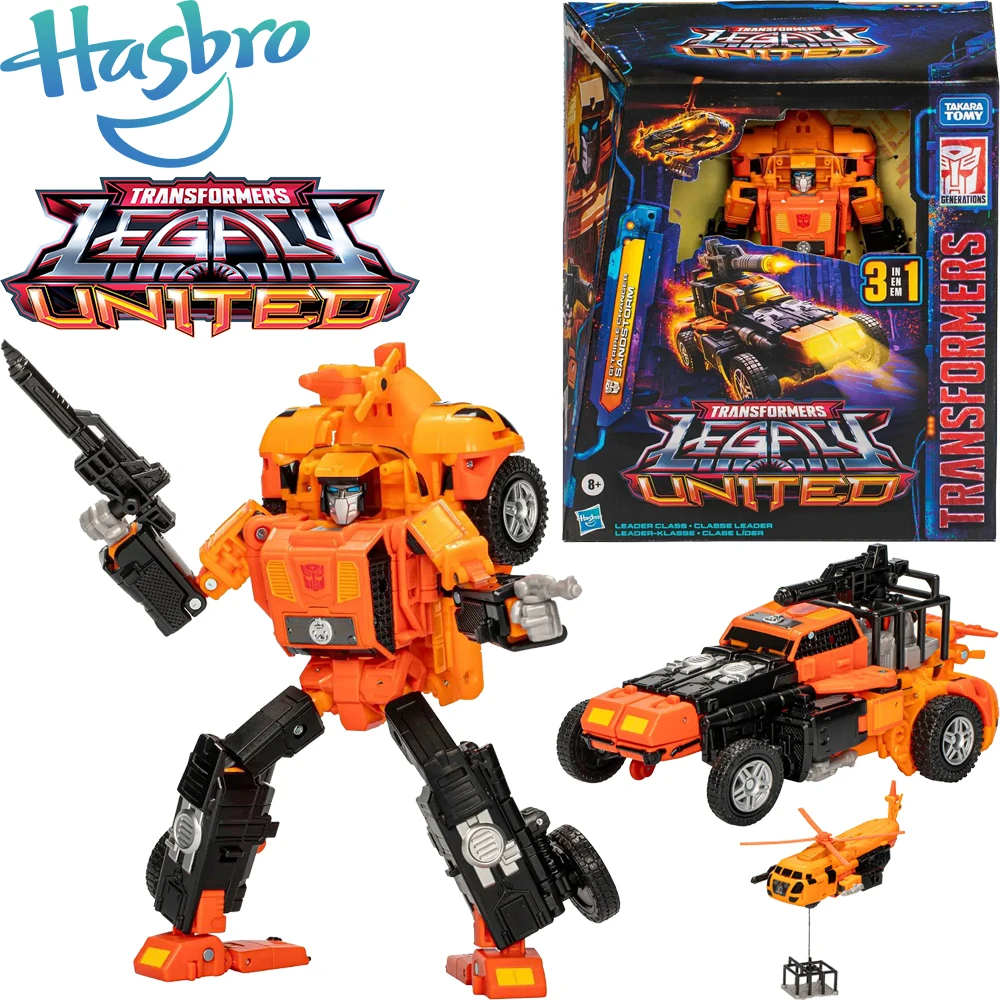 In Stock Original Hasbro Transformers Legacy United Leader Class G1 Triple Changer Sandstorm Collectible Car Robot Figures Model