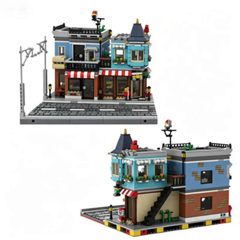 

MOC Creative Street Scene Toy Delicatessen Small Particle Assembly Blocks City Store Model Toy Ornament Gift