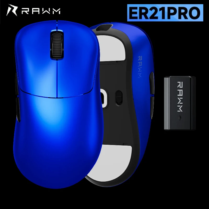 2026 RAWM ER21PRO Wireless Gaming Mouse PAW3950 Nordic52840 49g Lightweight 8KHz TTC Optical Micro-Switch For Medium Large Hands