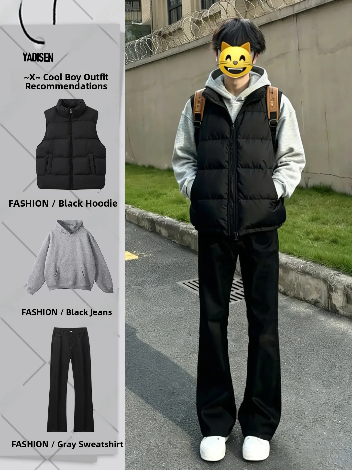 

Мужской пуховый жилет American Style: хлопковая куртка, стильный комплект OOTD для молодежи, верхняя одежда с наплечными подушками из полиэфирного волокна