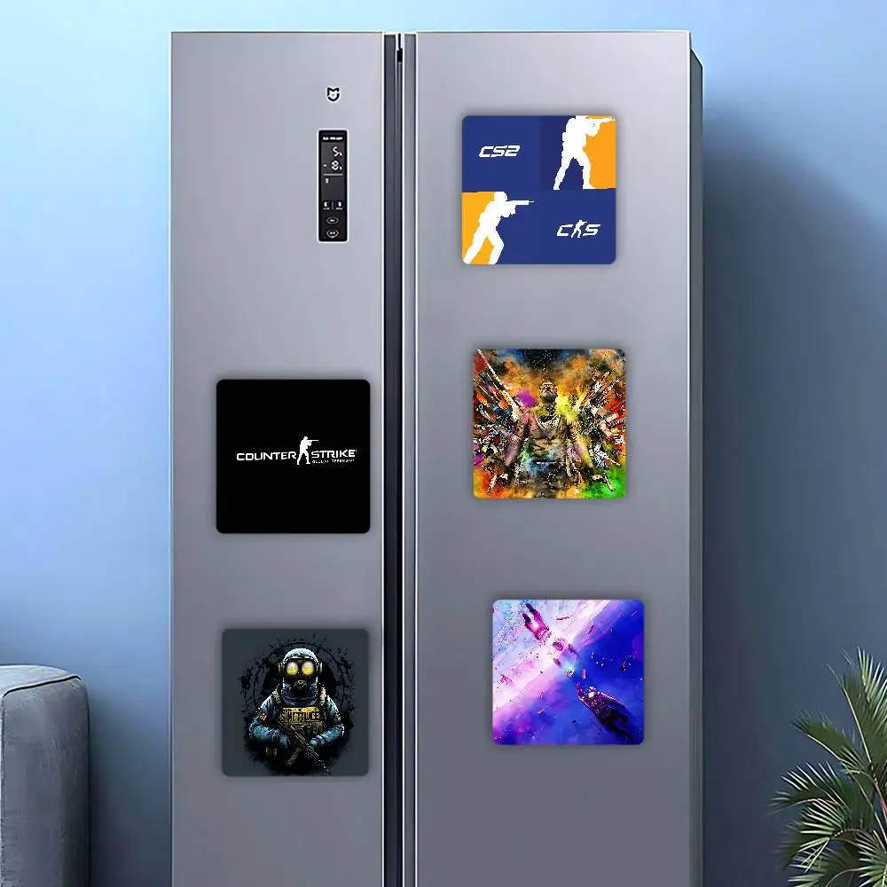 C-Counter-S-Strike CS 2 شعار شخصية صور مغناطيس الثلاجة جولة المغناطيسي الثلاجة الديكور هدايا تذكارية الزفاف