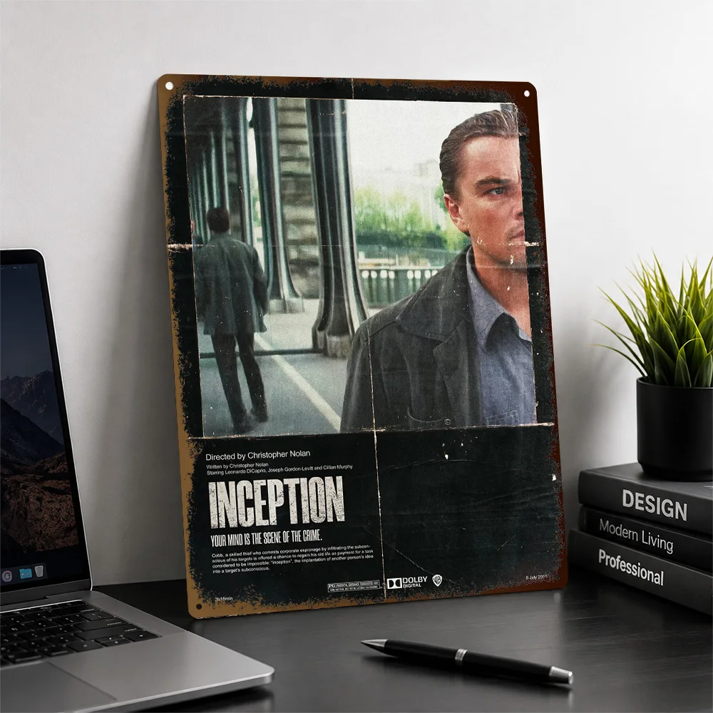 Inception Cobb Hallway Scene Aluminum Poster Customized Metal Sign Mind Bending Thriller Wall Art Perfect For Creative Studios