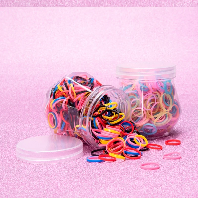 

Disposable Elastic Hair Ropes Soft Ponytail Holder Rubber Mini Hair Scrunchie DIY Hair Style Tool for Girls Infants