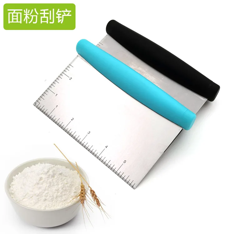 Spot wholesale baking tools, plastic handle, stainless steel scraper, flour scraper, flat scraper, flat scraper