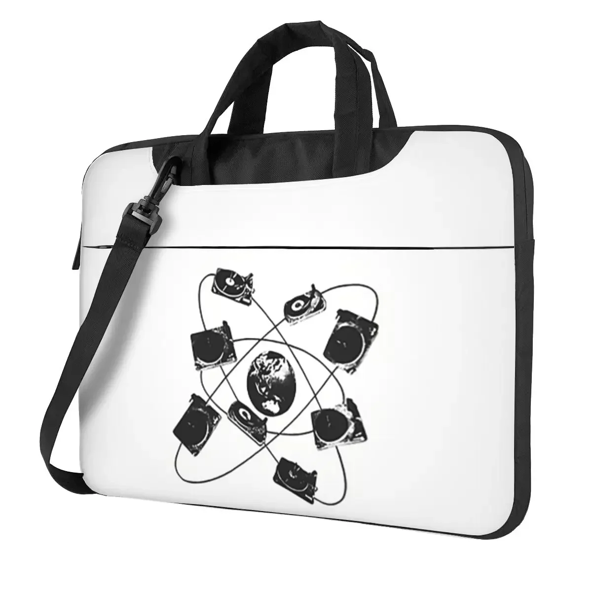 Record Player Atom Design Crossbody Laptop Bag Case Computer Bag 13 14 15.6 Inch Notebook Pouch for Macbook Pro Lenovo