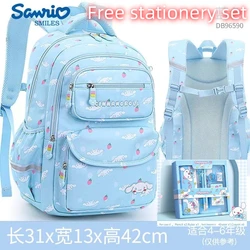 Sanrioed Hello kitty Schoolbag Cartoon Strawberry Kitty Cat Bags Burden Alleviation Protect Spine Waterproof Anti Lost Backpack