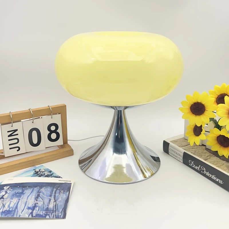 Murano Glass Table Lamp Fresh Fruit Round Bedside Light 3 Color Temp Bedroom Study Decor image 3