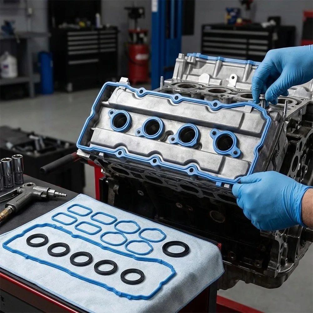Auto Engine Seal Kit Valve Cover Gasket Kit Direct Replacement Fitment High Temperature Resistant Oil Leak Prevention