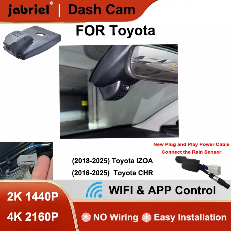 

Видеорегистратор Jabriel 2K 4K с Wi-Fi для Toyota CHR LE XLE fwd awd 2016-2021 и Toyota IZOA 2018-2021