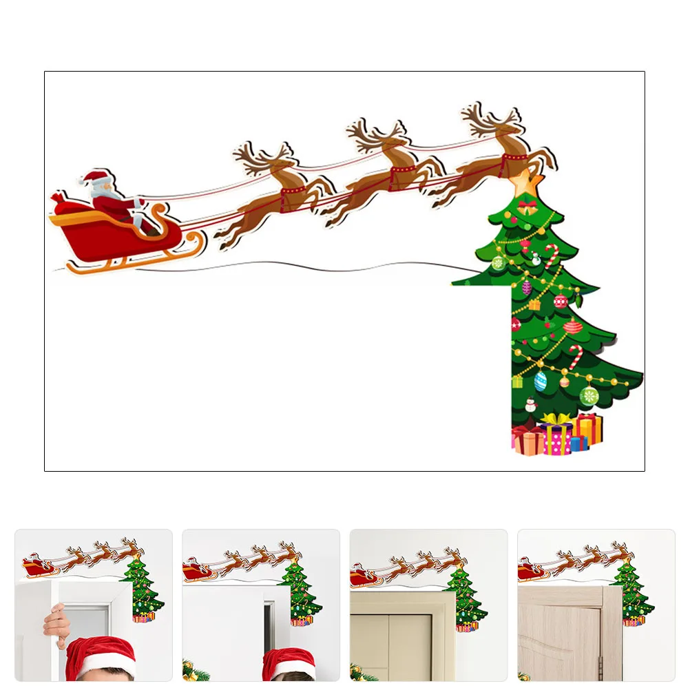 

Classic Christmas Door Frame Decor Stylish Xmas Wall Frame Pendant for Holiday Party Favor Creative Home Embellishment Accessory