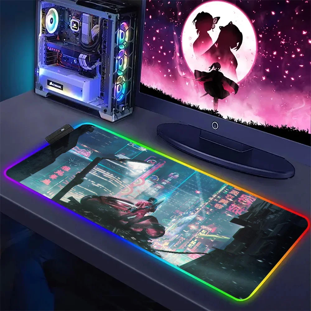 

AKIRA RGB Mice Pad Multi Size Game Mousepad LED Backlight Desk Mat XXL Keyboard Pad Decoration Mause Pad Office Desk Accessories