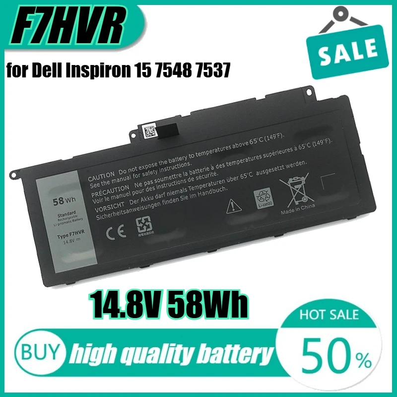 

14.8V 58Wh F7HVR Laptop Battery for Dell Inspiron 15 7548 7537 17 7737 7746 062VNH G4YJM