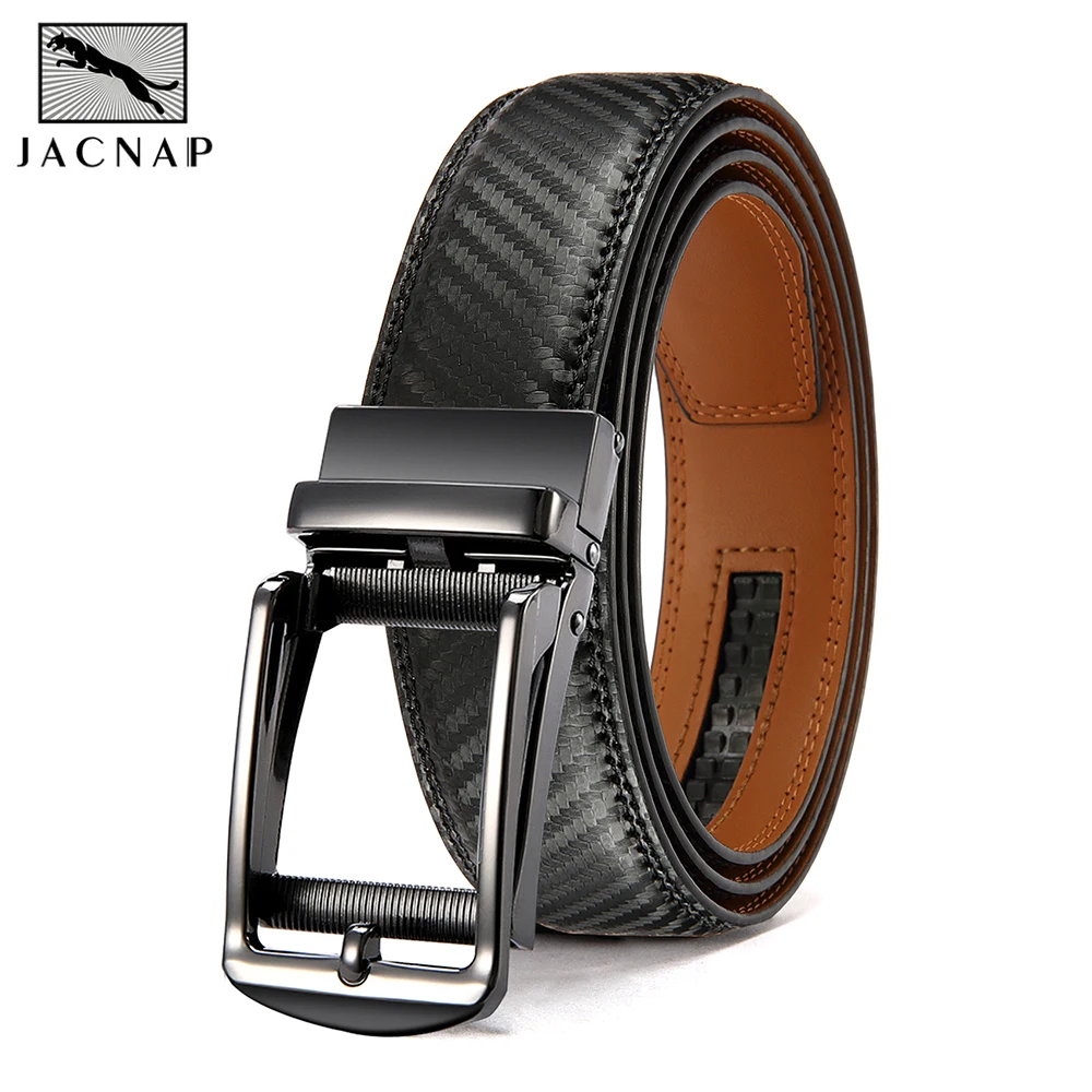 Men's Leather Belt Men's High-quality Business Belt Automatic Buckle Fashionable Ratchet Belt Can Be Adjusted Freely