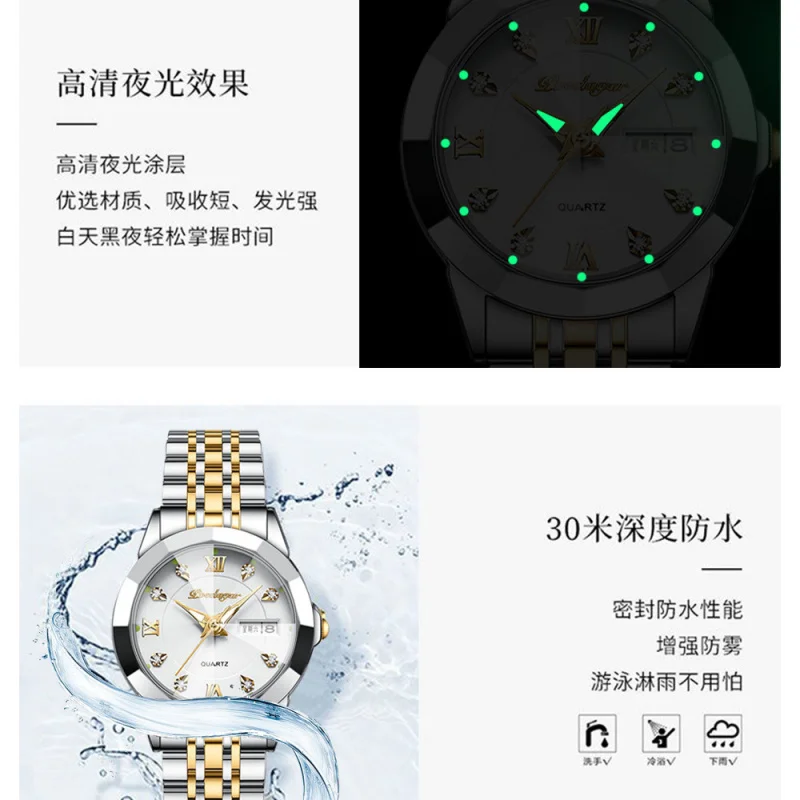 Dropshi-Reloj de tendencia de lujo para mujer, resistente al agua, transmisión en vivo, Comercio Exterior, estilo Popular, nuevo