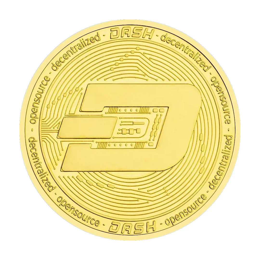 DASH Cryptocoin Crypto Currency Collectible Coin Physical Gold Plate Commemorative Coins
