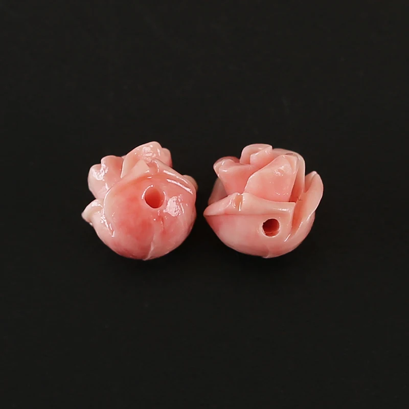 New Arrival Pink Conch Shell Carved Charms Flowers Earrings Beads Jewelry Making DIY Handmade Craft 8x8x8mm 0.6g