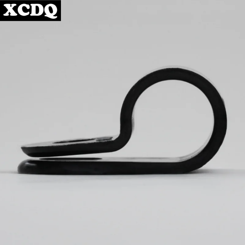 100pcs Black P Style Mounting Cable Clamp Plastic Nylon Isolation Screw Fixed Wire Holder Cable Clips Manager 3.0-18mm Diameter