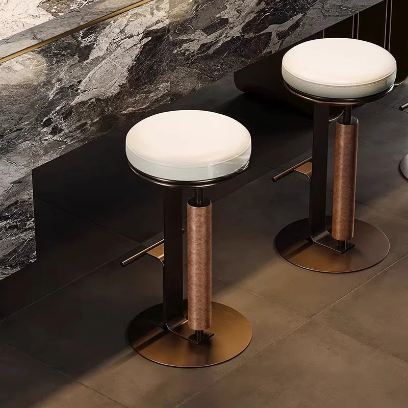 vbCreative Modern Bamboo Bar Stool Adjustable Height Italian Designer Stool for Hotel and Commercial Use*