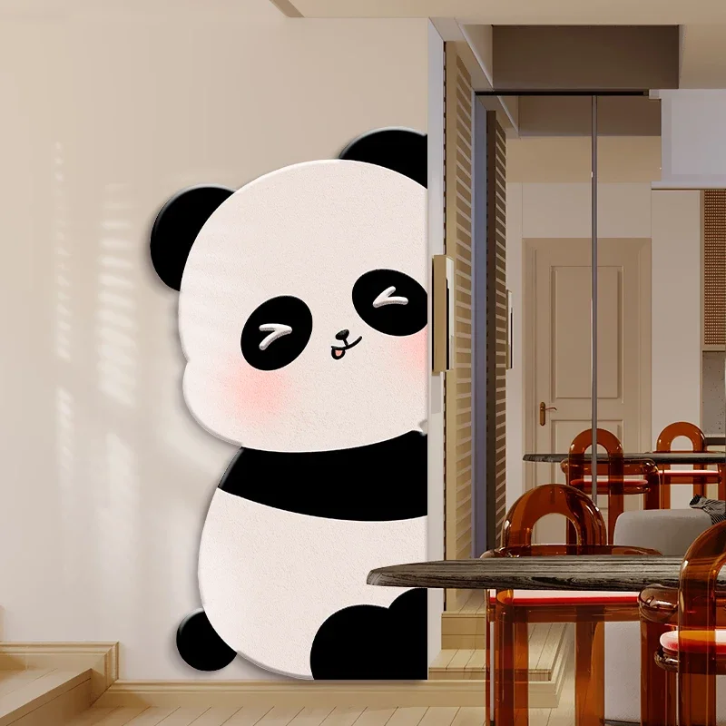 Entrance Decoration Modern Panda LED Wall Lamp For Living Room Corridor Bedroom Hanging Painting TV Background Home Light Lustre