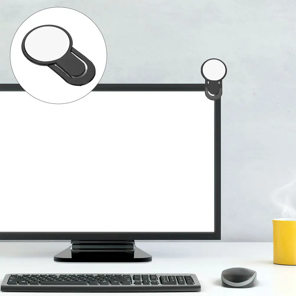 Computer Monitor Rear View Mirror Clip On Convex Office Desk Cubicle Laptop Screen Mirror Lightweight Plastic