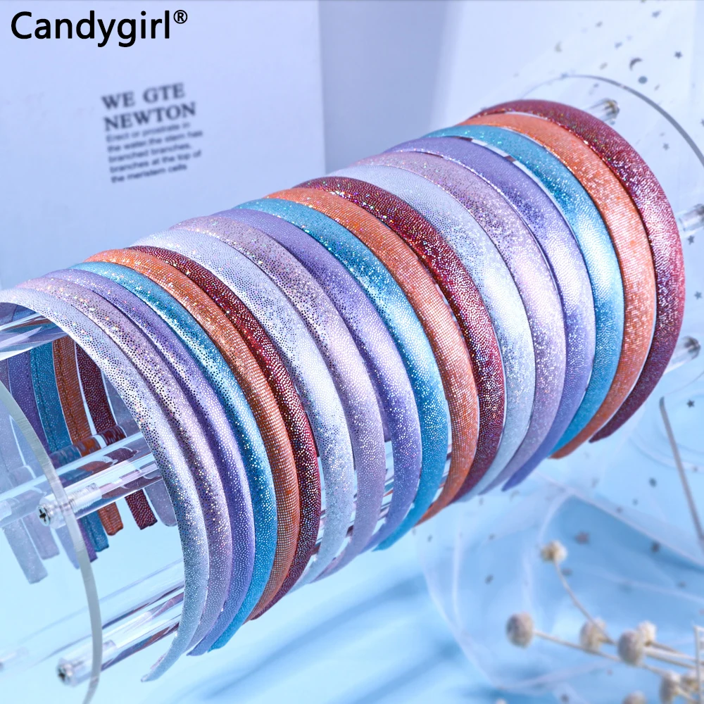 Fashion Solid Color Glitter Headwear Hairband For Women Girls Shinny Sequined Headband Hair Hoop Kids Cute Hair Accessories Gift