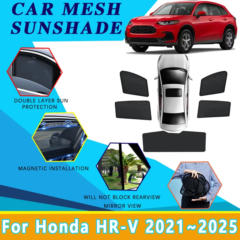 

Car Mesh Sun Shades For Honda HR-V RV 2021 2022 2023 2024 2025 Vezel Magnetic Sunshade Windshield Window Visor Tool Accessories