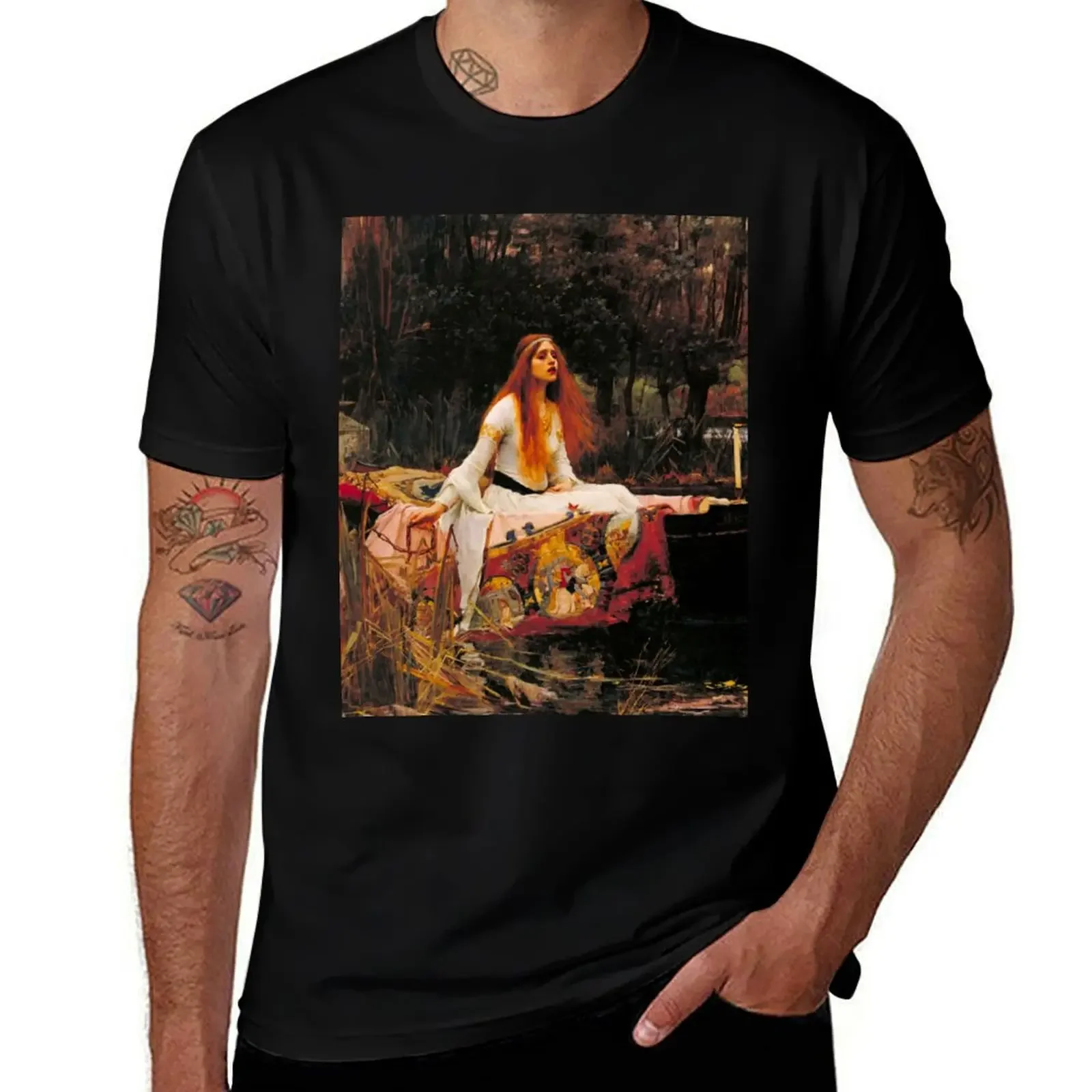 John William Waterhouse The Lady of Shalott T-Shirt anime clothes oversized vintage designer t shirt men