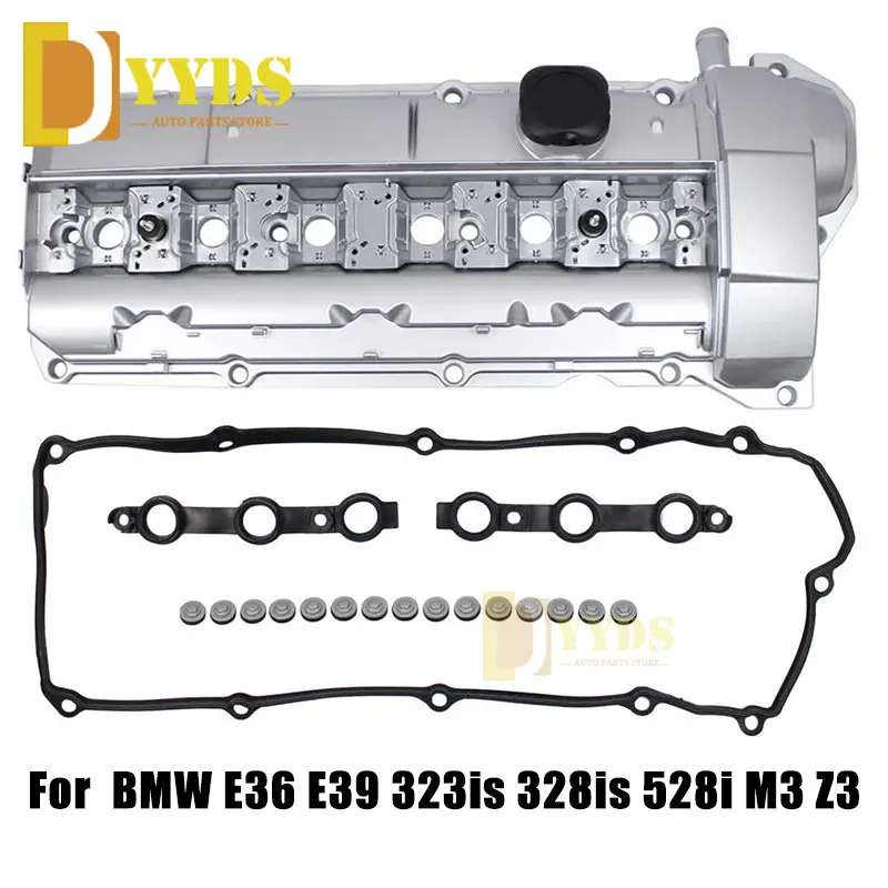 Aluminum Engine Valve Cover For BMW M3 323is 328i 328is Z3 M Roadster 1997-1999 2.8L 3.2L L6 11121748630 11121703341 with Gasket