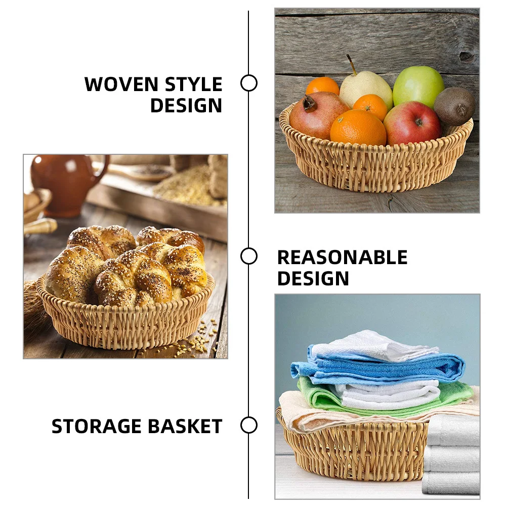 

Lightweight Woven Storage Basket Desktop Organizer Compact Design Multi-Purpose Basket for Home Office Table Storage