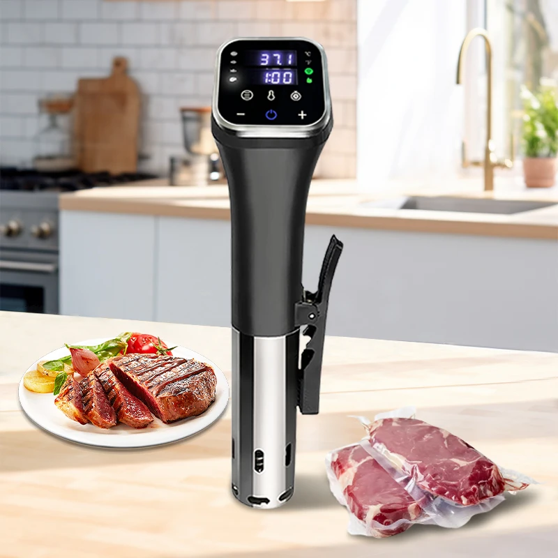 Sous Vide 1100W Slow Cooker, Immersion Circulator, Ultra-Quiet Fast-Heating With Big Touchscreen Accurate Temperature