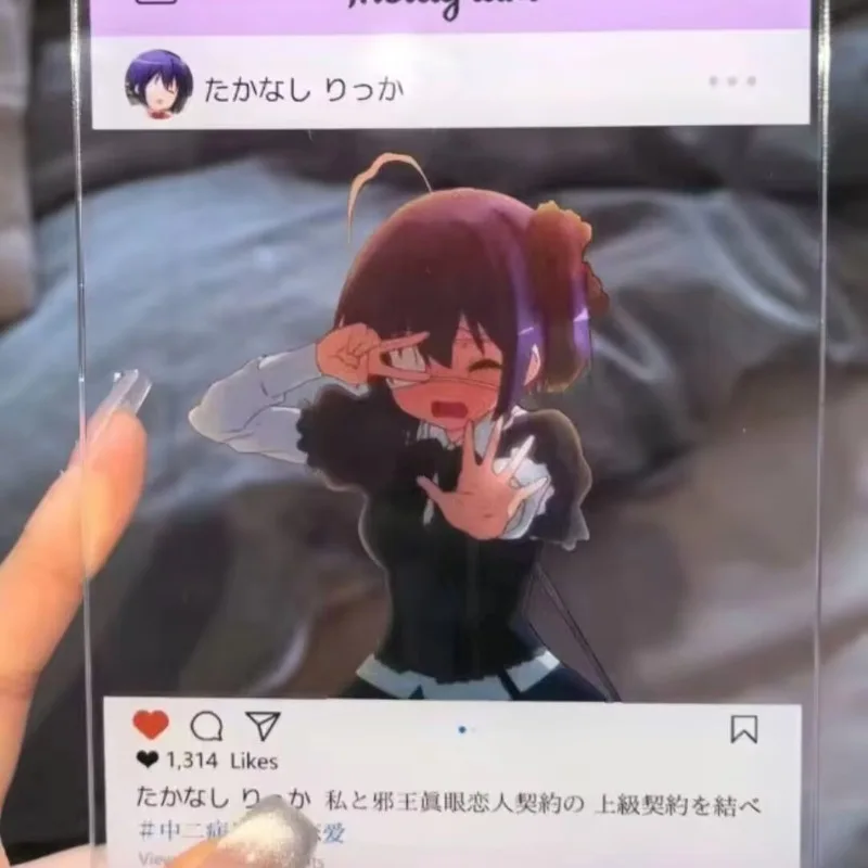 بطاقة الرسوم المتحركة الشفافة Rikka Takanashi - Love Chunibyo DIY Fan Art Acrylic Standee لخيارات الصور