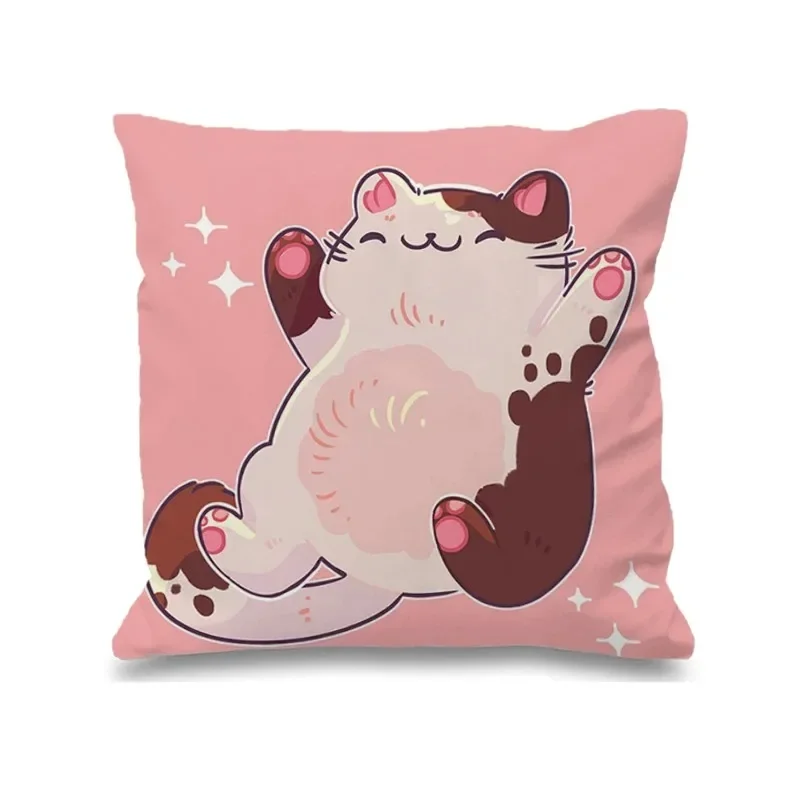 Sofa Cover Pillow Case Decoration Bed Home Cushion Cute Cat Anime