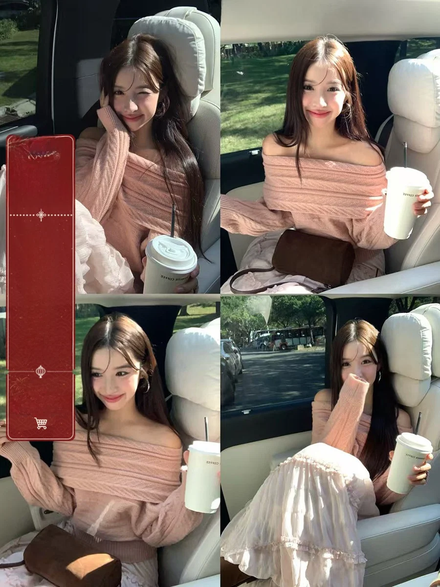 

Sinbounboun вязаный свитер с цветочным принтом и открытым дизайном, осень-зима, модный повседневный свободный крой, длинный све, теплый Thi