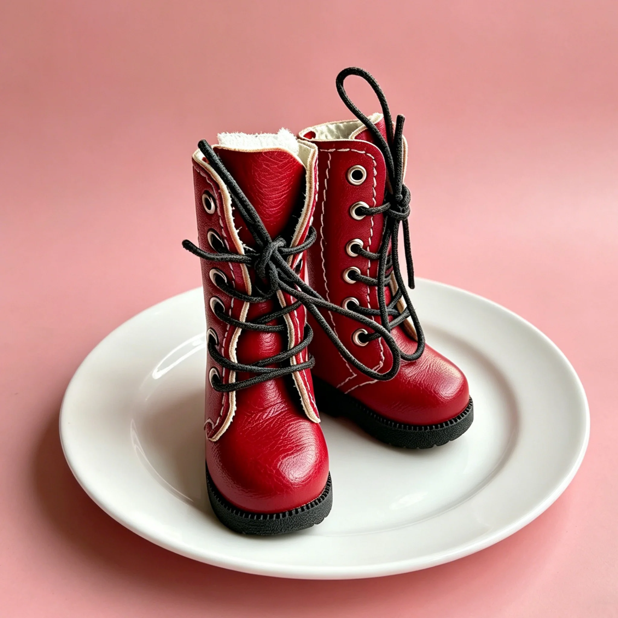 Tilda 3.2cm Doll Boots for Blythe Doll Toy,1/6 Mini Leather Tall Boot Shoes for Blyth Azone Doll,Casual Puppet Shoes Accessories