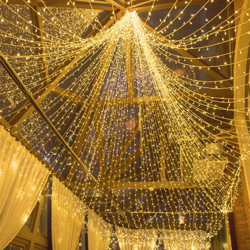 10M 30M 50M 100M Colored Star Hanging Garland Mini Lantern Ornament Christmas Tree Home Mall Holiday Layout Kits