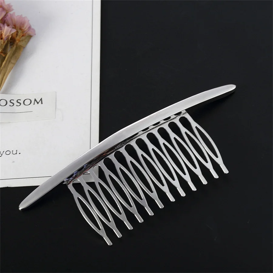 Fashion Hair Side Combs French Hair Comb Straight Teeth Hair Clip Comb Twist Hair Comb Bridal Wedding Veil Comb Hair Accessories