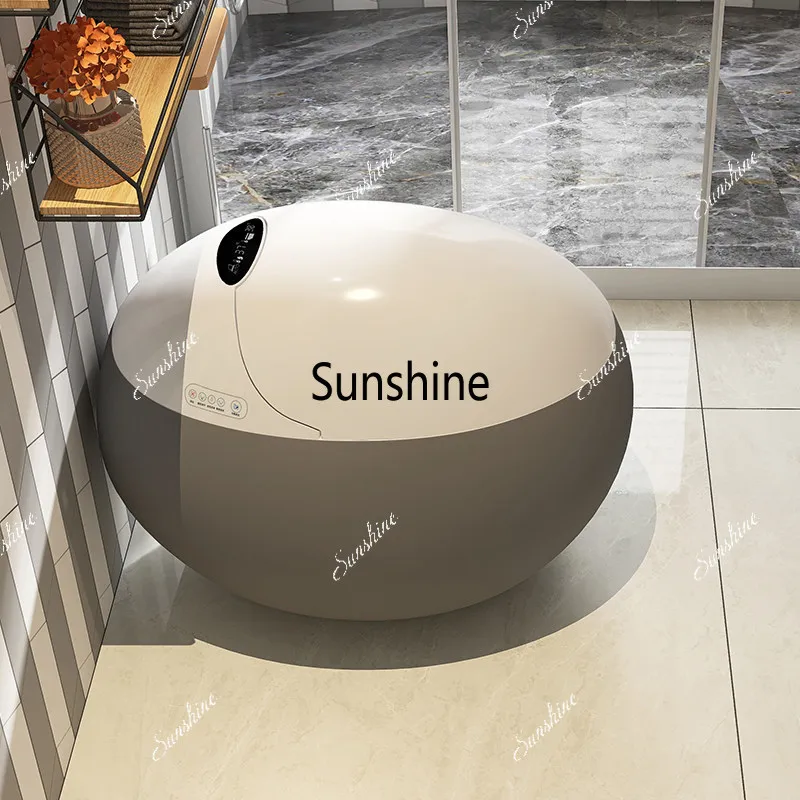 

Grey egg-shaped smart toilet integrated fully automatic personalized creative intelligence