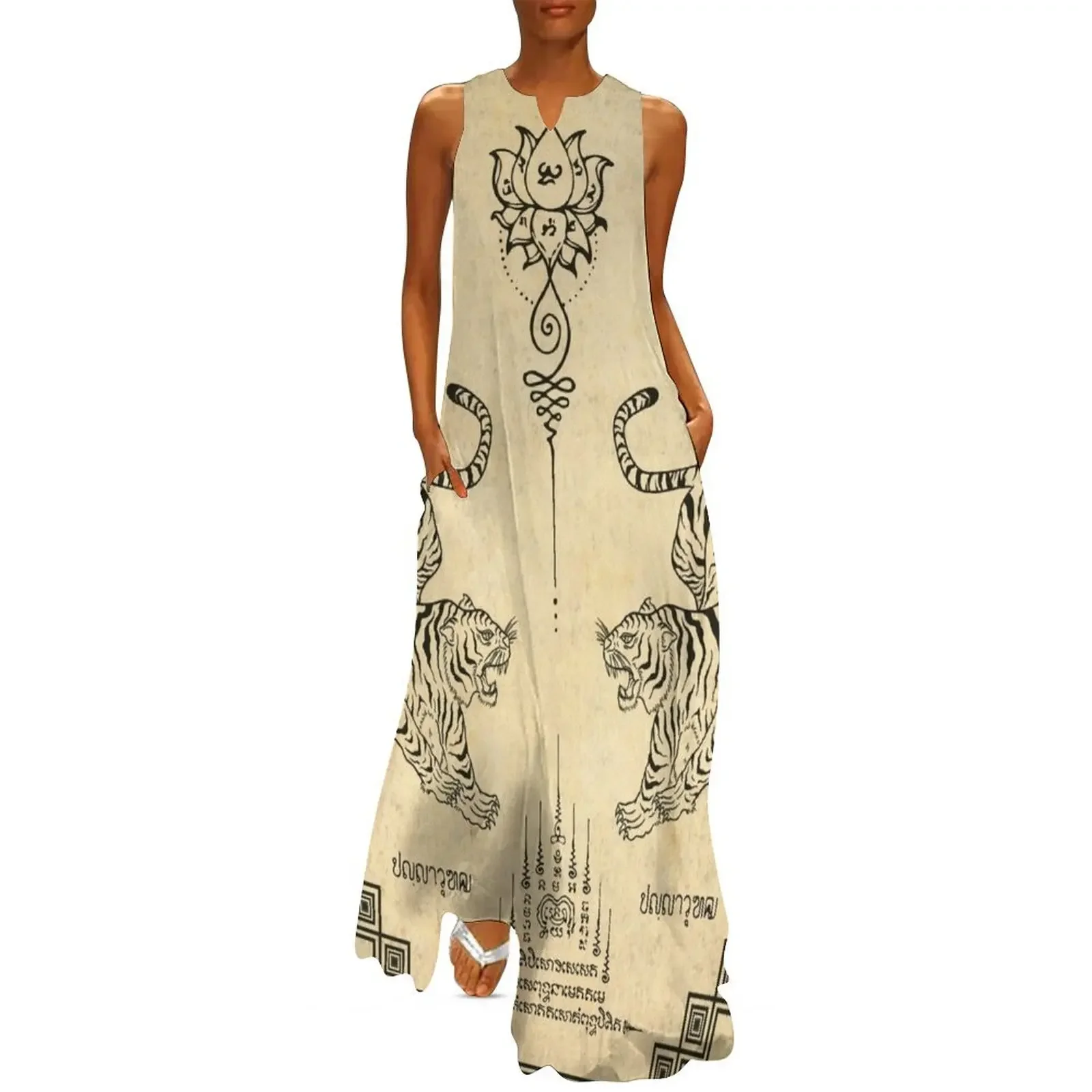 

Sak Yant Tattoo Style Long Dress Evening dresses Dress for girls Women's evening dress