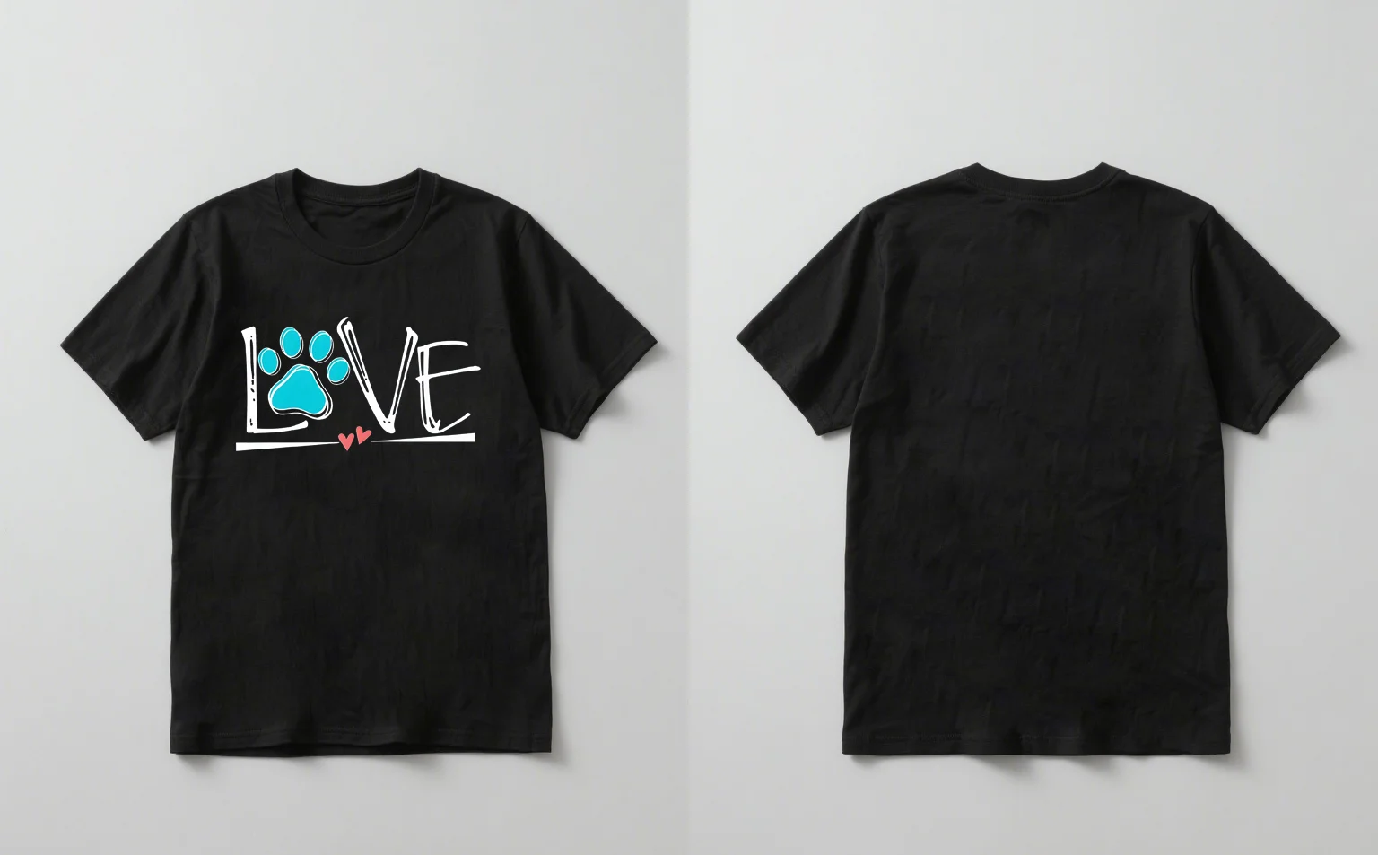 2025 New Trendy Love Pet Paw Print Short Sleeve T Shirt Casual Unisex
